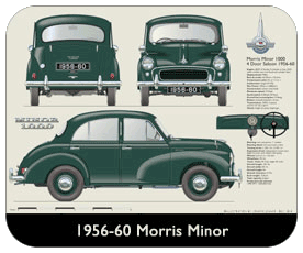 Morris Minor 4 door 1956-60 Place Mat, Small
